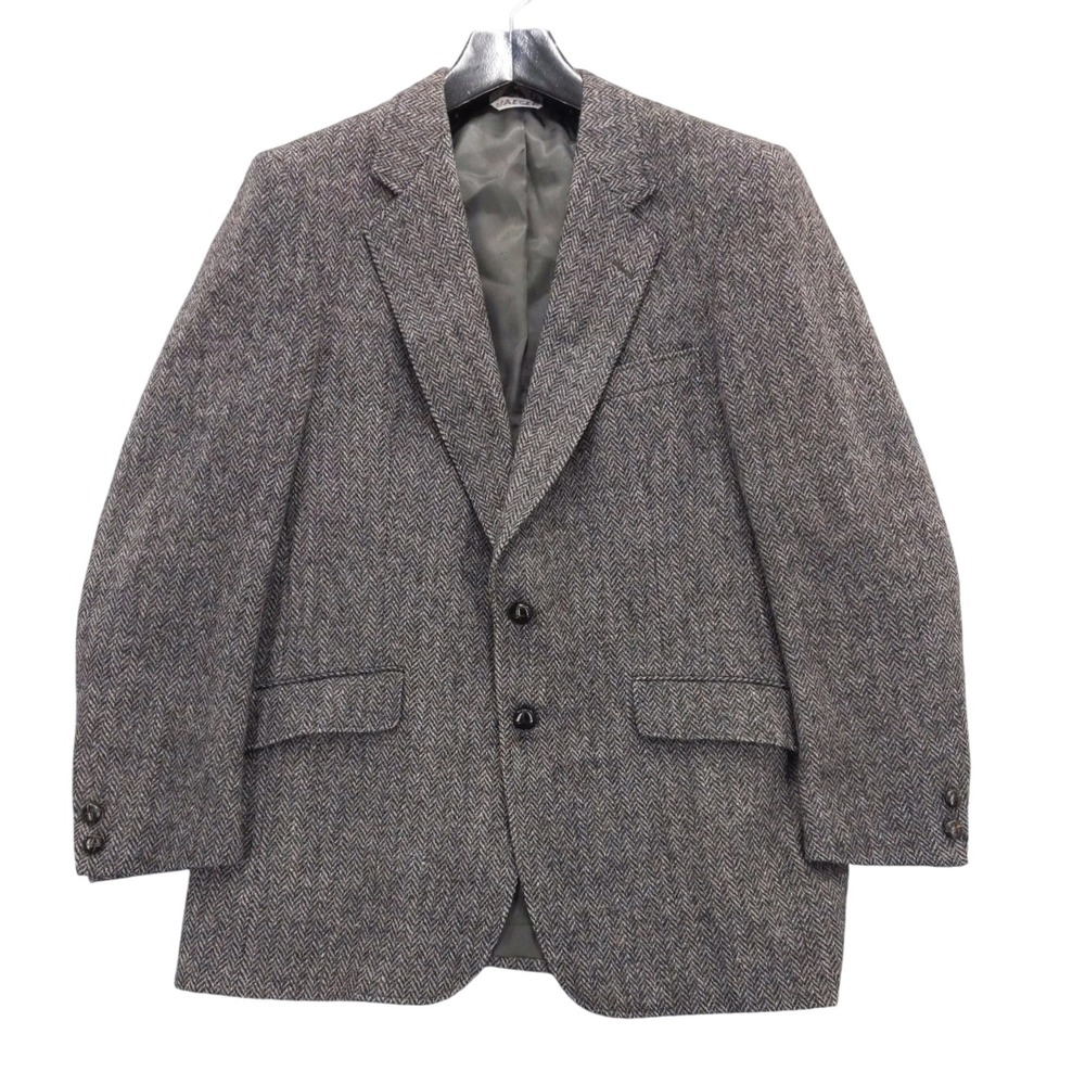 vtg JAEGER Hickey Freeman‎ Wool Herringbone Tweed Blazer Sport Coat Jacket 42